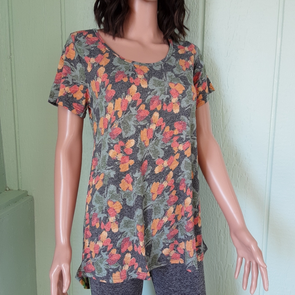 LuLaroe 🌞0110 Women's Classic T-shirt Tunic Autumnal Colors Sz S Scoop Neck NWT